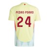 Virallinen Fanipaita Espanja Pedro Porro 24 Vieraspelipaita Euro 2024 - Miesten